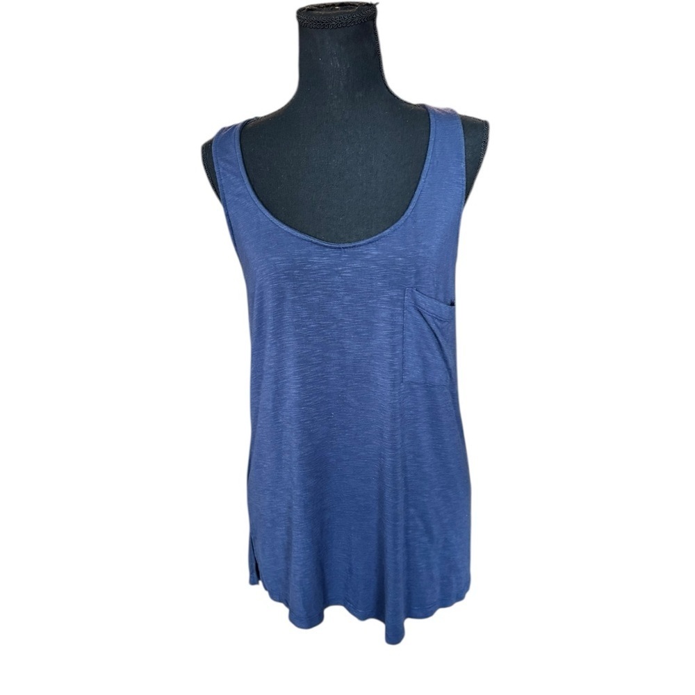 Dolan Made in USA Blue Pocket Tank | Coastal Minimal Soft Stretch Size M J33